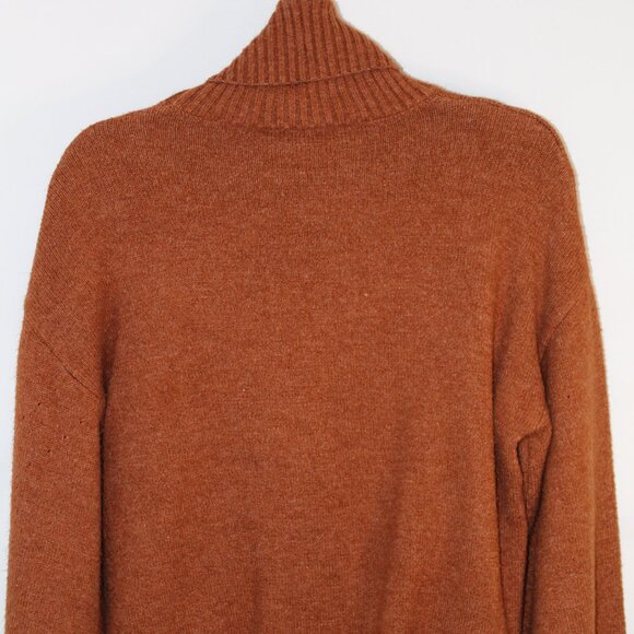 Fable rusty-copper brown cowl neck cropped sweater L - Picture 6 of 8